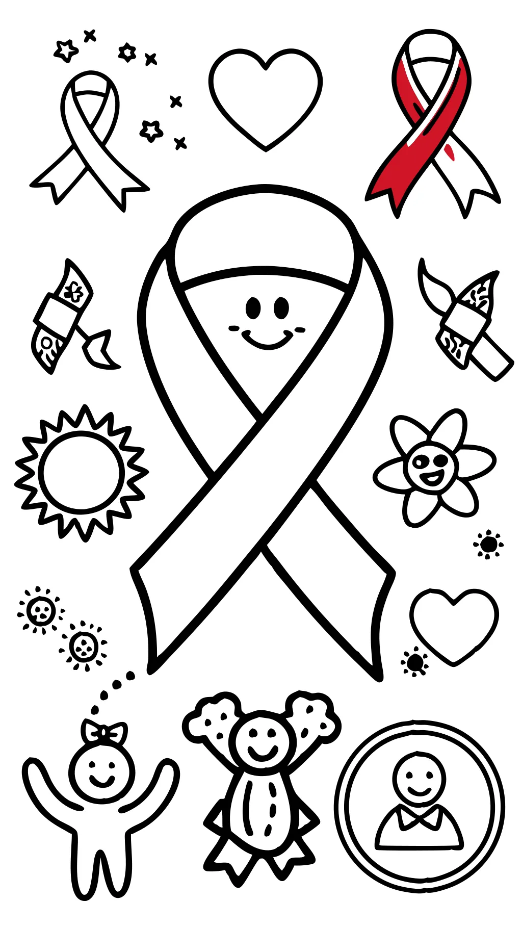 red ribbon week coloring pages 2024